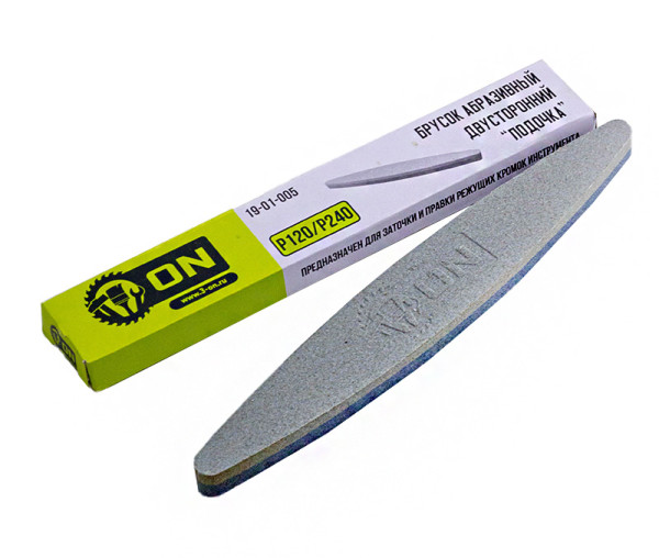 Брусок абразивный двусторонний "Лодочка" 225мм. /9" (P120/P240) ON
