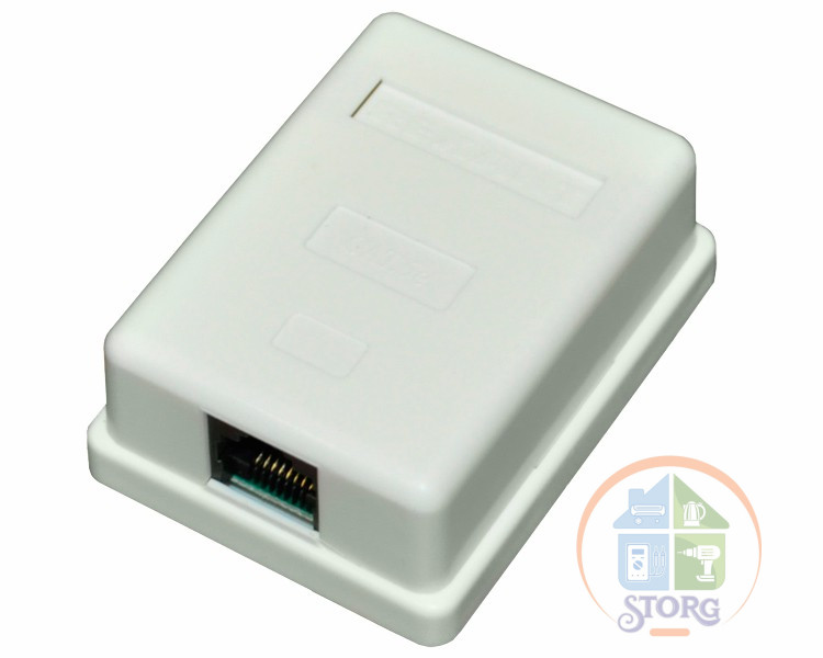 Розетка компьютерная REXANT 1-порт RJ-45(8P8C) категория 5e, внешняя
