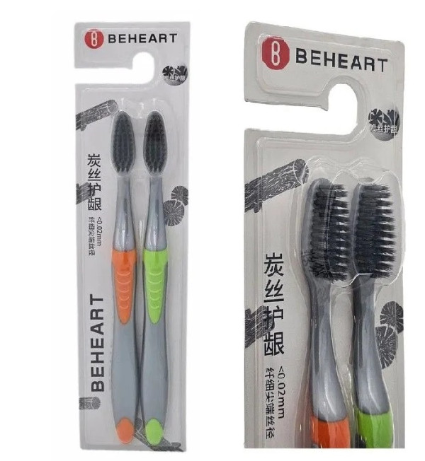 Набор Зубная щётка Xiaomi BEHEART Carbon Wire Gingival Protection Toothbrush (2шт) средняя жестк.