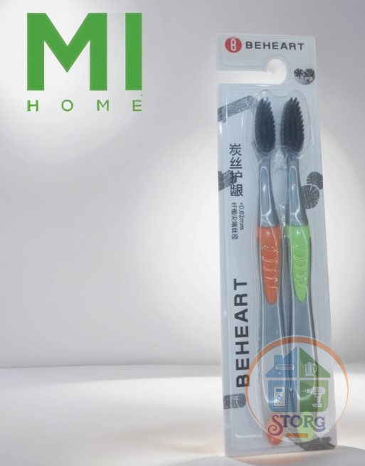 Набор Зубная щётка Xiaomi BEHEART Carbon Wire Gingival Protection Toothbrush (2шт) средняя жестк.