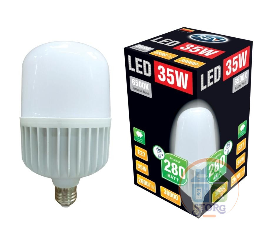 Светодиодная лампа REV LED T120 E27 35W, 6500К, холодный свет