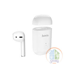 Bluetooth гарнитура Hoco E39L Mirth unilateral wireless headset(left ear)(Red silicone sleeve) (white)
