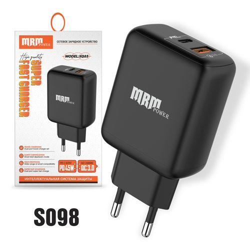 СЗУ MRM XQ85 PD45W+1USB QC3.0 Black