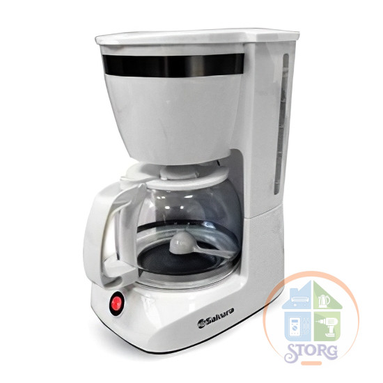 Кофеварка капельная SAKURA SA-6109W, белый, объем 1.25л, съемный фильтр, автоподогрев