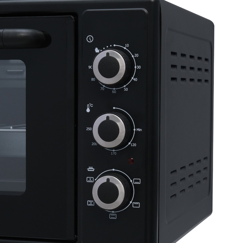 Духовой шкаф OASIS everywhere M-50CB2, Черный, 50л, 1600Вт, Конвекция, 5 реж., 2-е стекло, 50-250 °С
