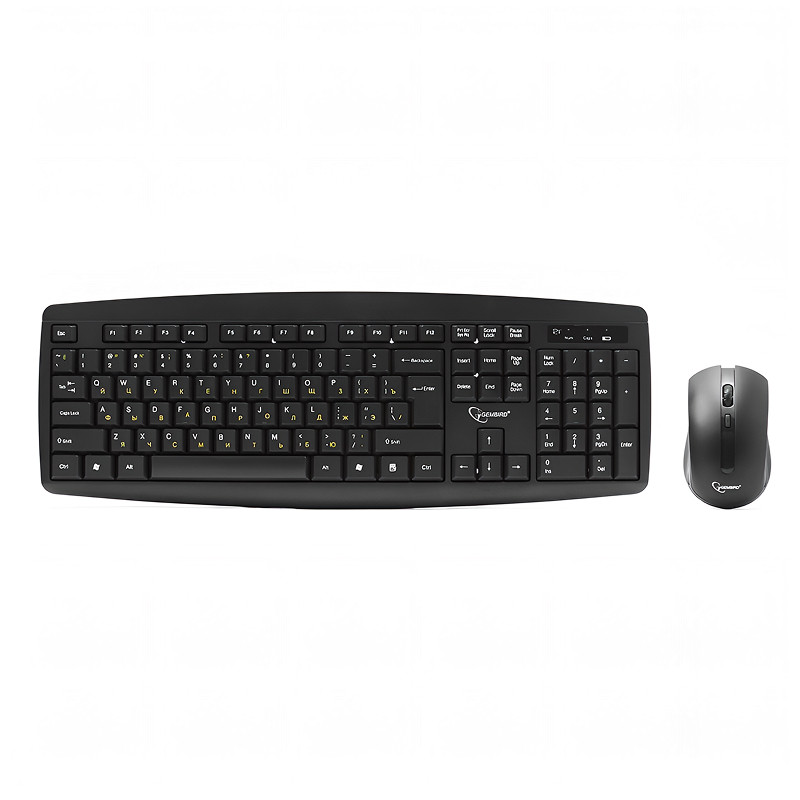 Комплект клавиатура + мышь Gembird KBS-8000 черный USB беспров. 2.4ГГц, 10м, 1600DPI, мини-приемник