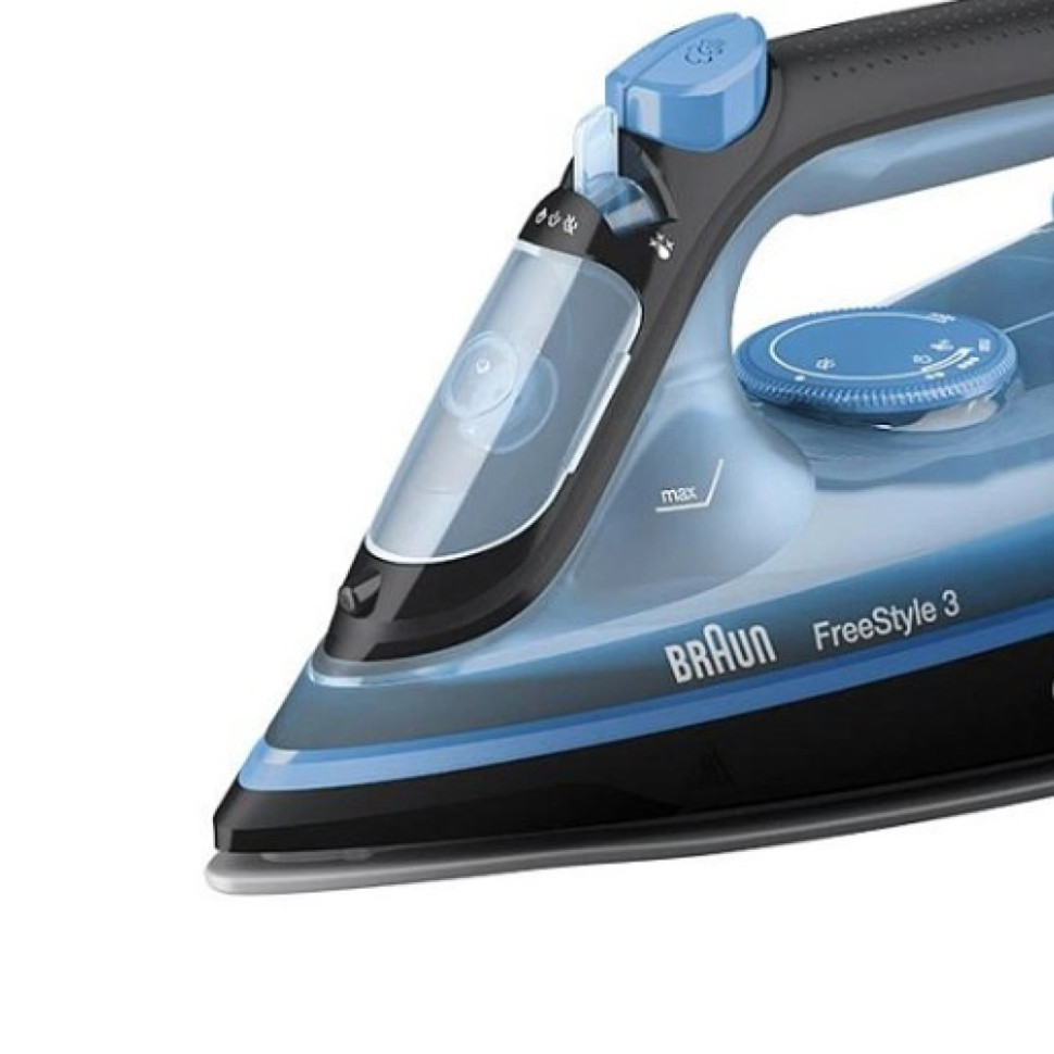 Утюг паровой BRAUN FreeStyle 3 FI 3194BK, Синий/черный, 2400 Вт, пар.удар 200 г/мин, рез-уар 270 мл