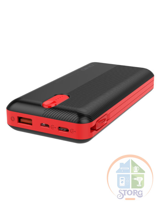 LDNIO PL2014/ Powerbank 20000 mAh + Кабель: Micro, Lightning, Type-C/ Type-C/ Выход: 2.1A/ Black&Red