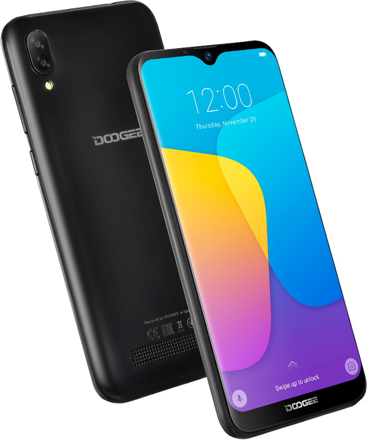 Смартфон Doogee X90 Black 16GB, 6.1" IPS (1280х600), MT6739 (4х1,3ГГц), 2Sim, 8Мп+5Мпп/5Мп, 3400 мАч, LTE, 3/32Гб, And9.0 (Pie)
