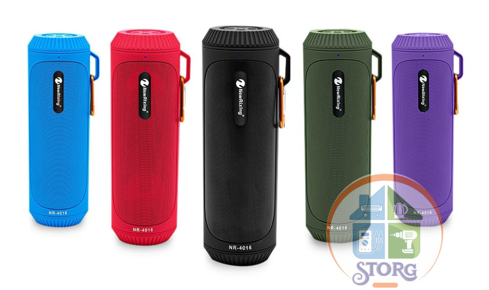 Портативная беспроводная Bluetooth Колонка New Rixing  NR4016 (USB, microSD/TF, FM, AUX IN, МР3)