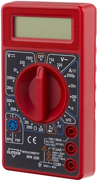 Мультиметр цифровой ELITECH ММ 100 (звуковая прозвонка) 832 аналог