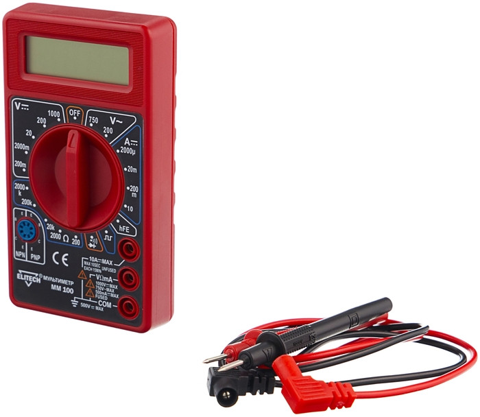 Мультиметр цифровой ELITECH ММ 100 (звуковая прозвонка) 832 аналог