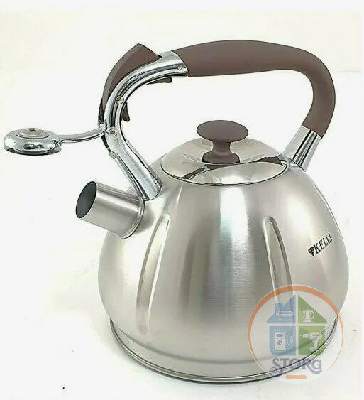 Чайник металлический на газ KELLI KL-4317Шоколадный объем 3л