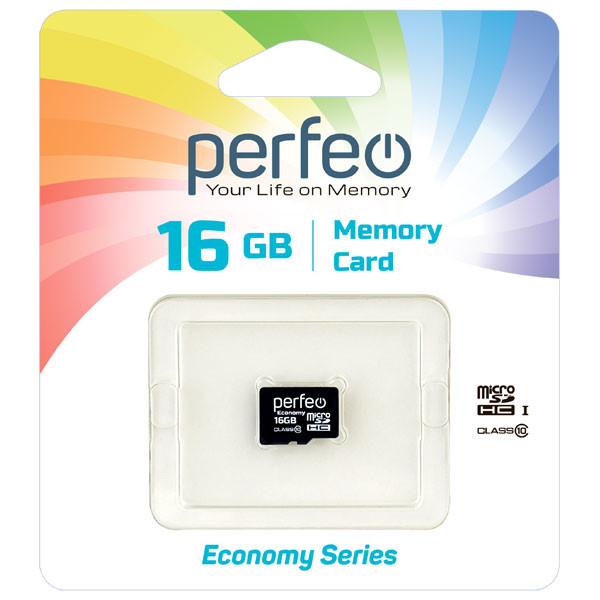 Флеш-накопитель Perfeo microSD 16GB High-Capacity (Class 10 + w/o Adapter)