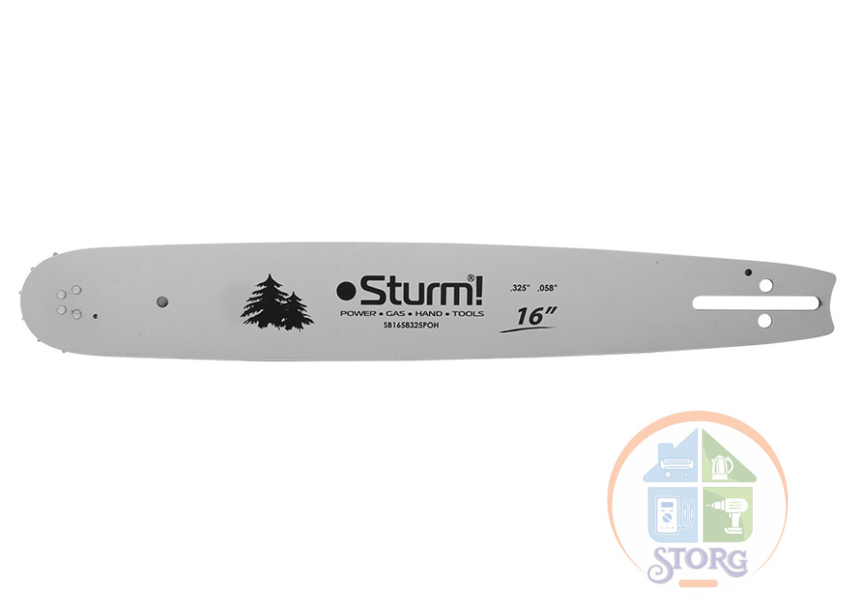 Пильная шина 16" Sturm! паз 1,5мм, 0,325", 66зв,хвостовик POH (OREGON K095/A095) SB1658325POH