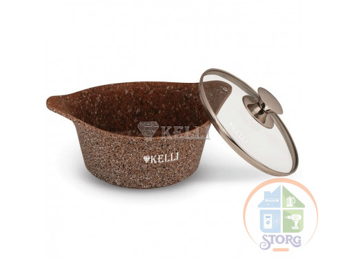 Кастрюля с гранитным покрытием 5.5л KELLI KL-4070-24 (1x6)