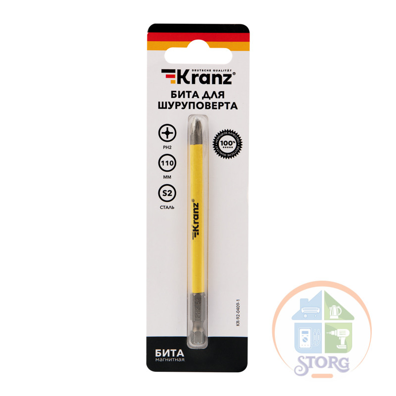 Бита для шуруповерта KRANZ PH2х110 мм