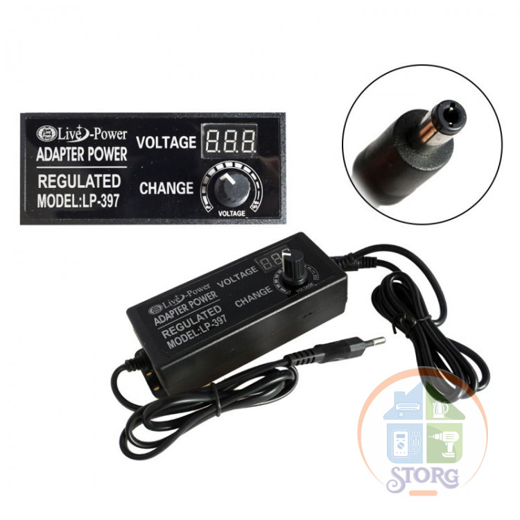 Блок питания универсальный LP397 3-12V5A 5,5*2,5 (LCD+регуливка)