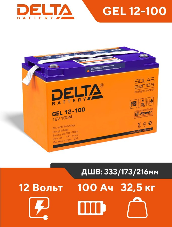 Аккумуляторная батарея DELTA GEL 12v 100A Аккумуляторная батарея DELTA GEL 12v 100A