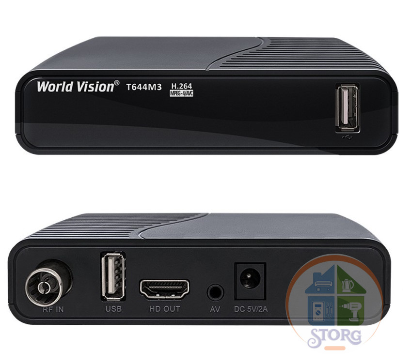 Ресивер Т2 World Vision T644M3 (без кнопок, без Дисплея, DVB-T/T2, DVB-C, GUOXIN GX6701)