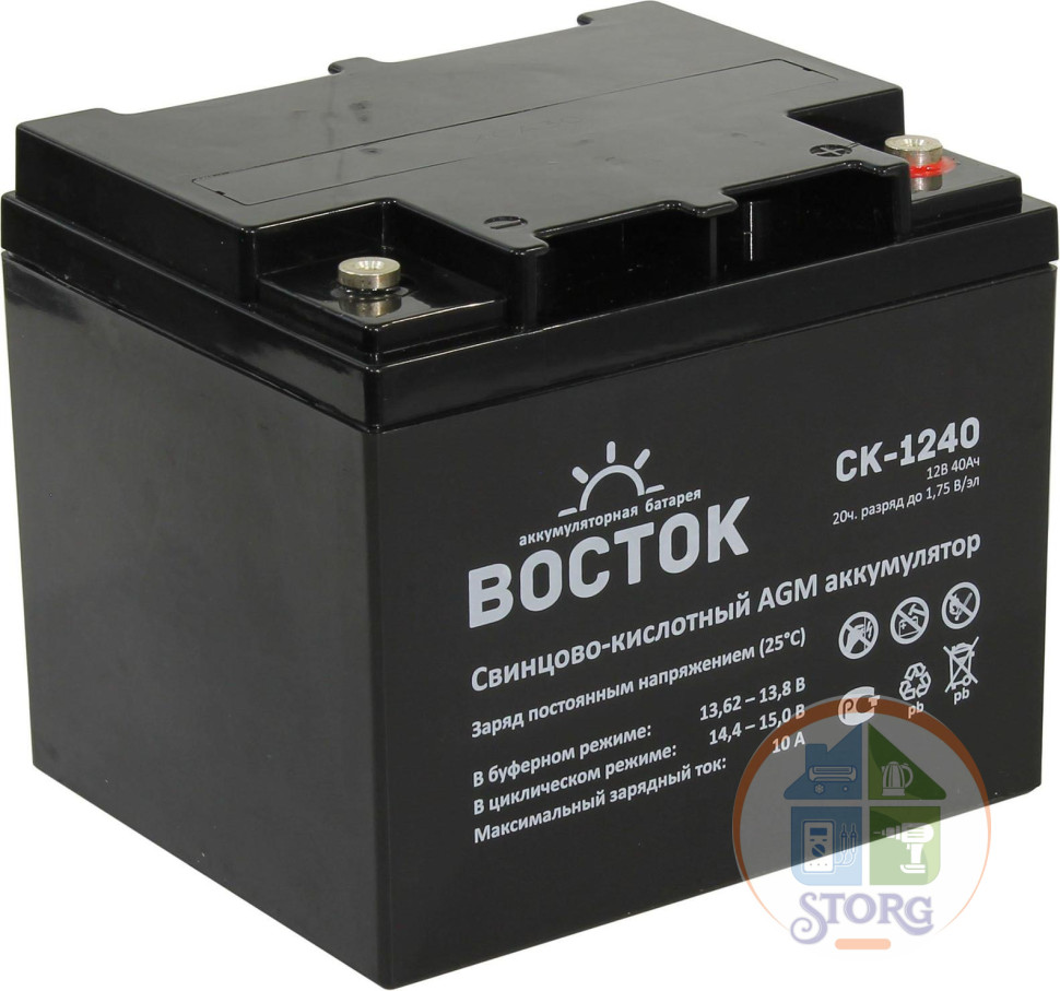 Аккумулятор ВОСТОК AGM-СК 12v 40A технология AGM (мультигель)