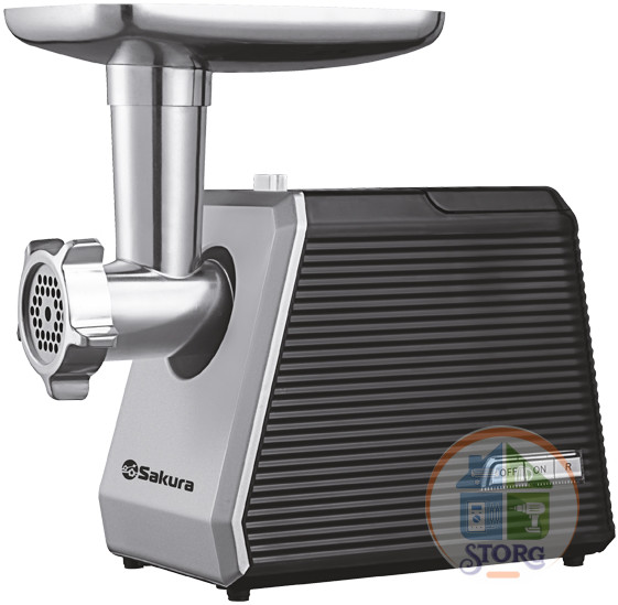 Мясорубка электрическая SAKURA SA-6424BK, 2000Вт, реверс, насадка для кеббе и сосисок
