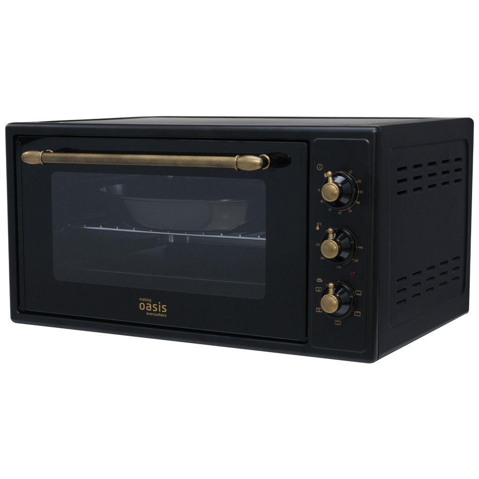Духовой шкаф OASIS everywhere M-50CRB1, Черный, 50л, 1600Вт, Конвекция, 5 реж., 50-250 °С, таймер