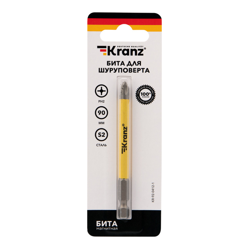 Бита для шуруповерта KRANZ PH2х90 мм (1 шт./уп.)