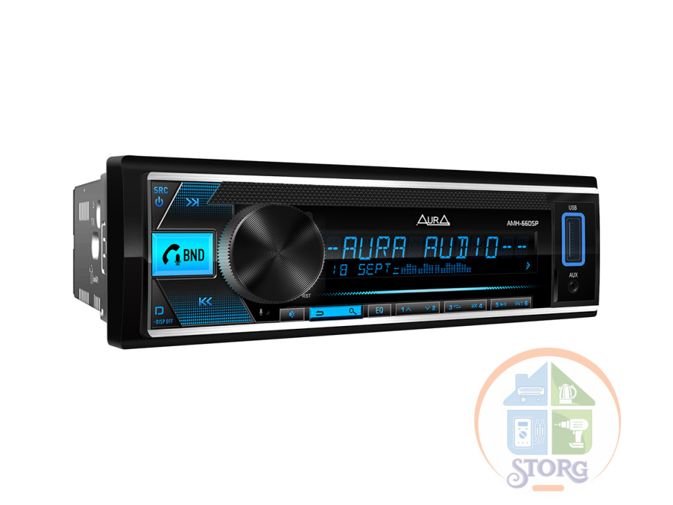 Автомагнитола процессорная без усилителя AurA AMH-66DSP DSP-процессор, 3RCA, 25-полосный  эквалайзер