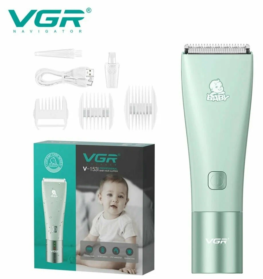 Машинка для стрижки детская  VGR V-153 Professional BABY , акб 60мин , Бесшумная