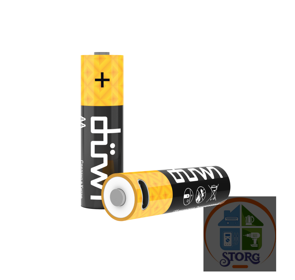 Аккумулятор USB-С, Li-ion, АА, 1,5В, 1800мАч, 2шт, кабель для зарядки, Duwi 62010 5