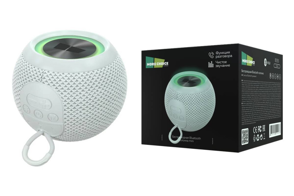 Колонка Bluetooth 5.3 PURE 5W 1200mAh More Choice BS55 (Grey)