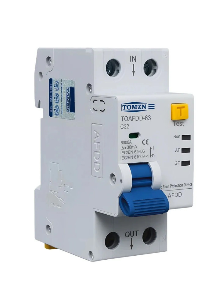 Устройство защиты от дугового пробоя (УЗДП) TOMZN TOAFDD 2P 25A 30mA (TOAFDD-63-C25)
