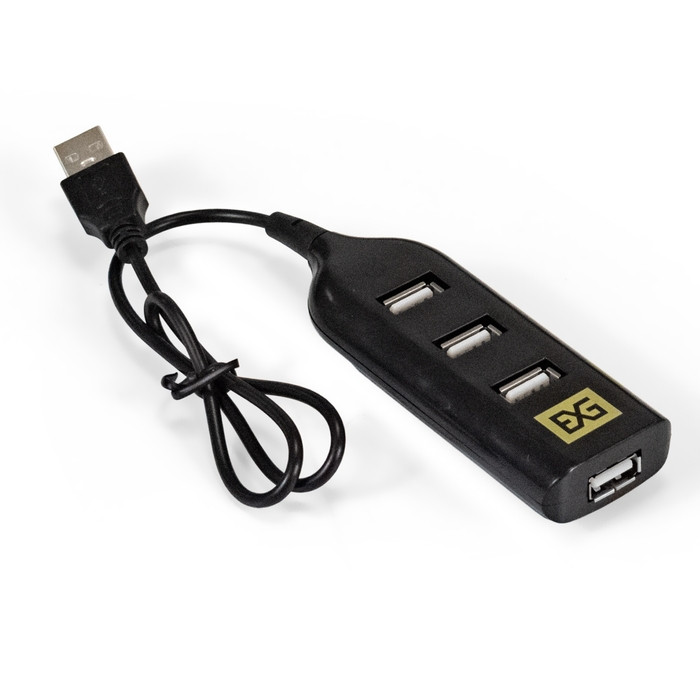 Хаб USB (концентратор) ExeGate EX293976RUS DUB-42 (кабель-адаптер USB2.0 --> 4xUSB2.0, Plug&Play, черный) <EX293976RUS>