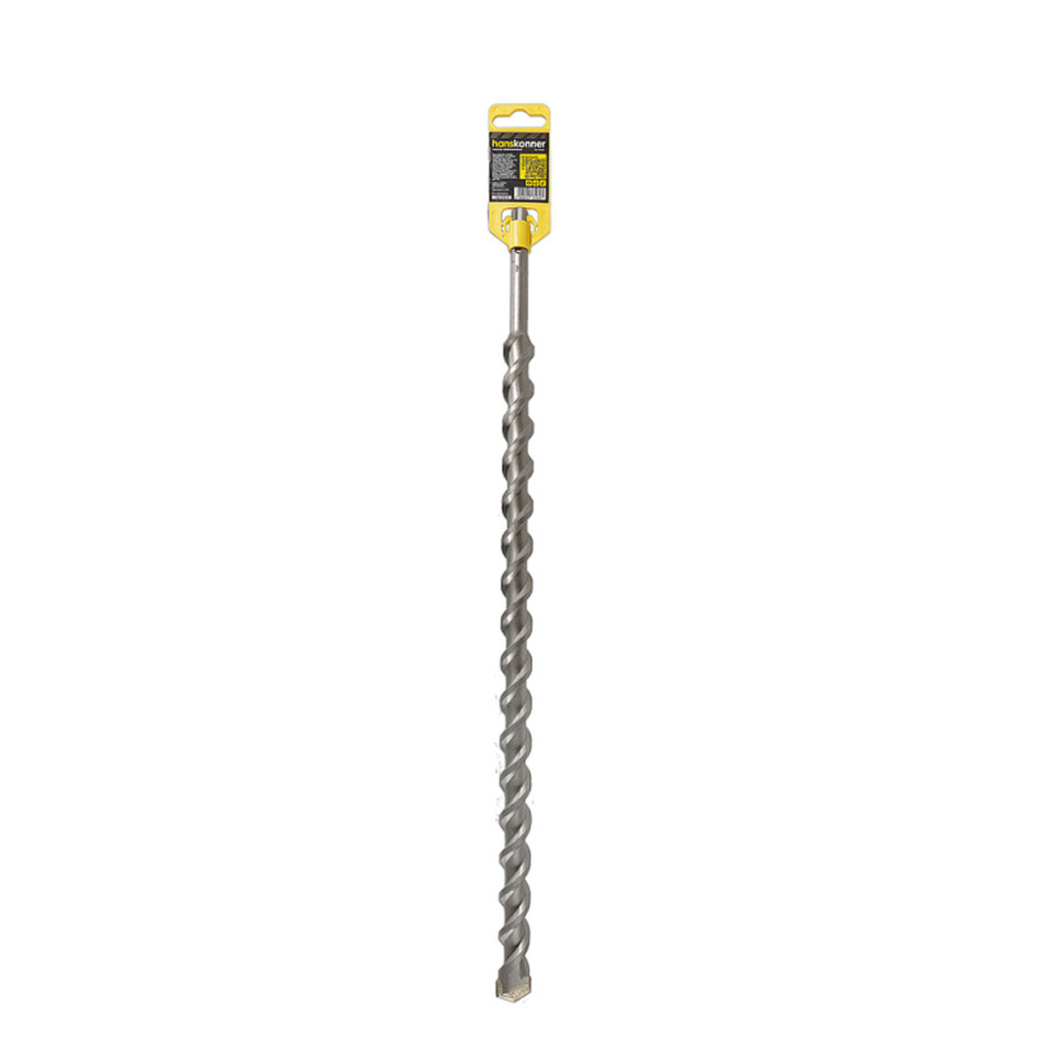 Бур SDS+ Hanskonner H9019-F20-460, 20×460 мм, плоский резец, U‑спираль, HIGH SPEED, бетон и кирпич