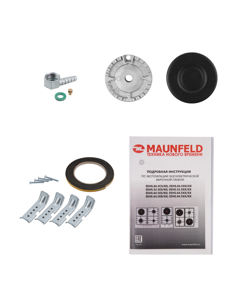Комбинированная варочная панель (электрическая+газовая) Maunfeld EEHS.32.3ES.KG Комбинированная варочная панель (электрическая+газовая) Maunfeld EEHS.32.3ES.KG