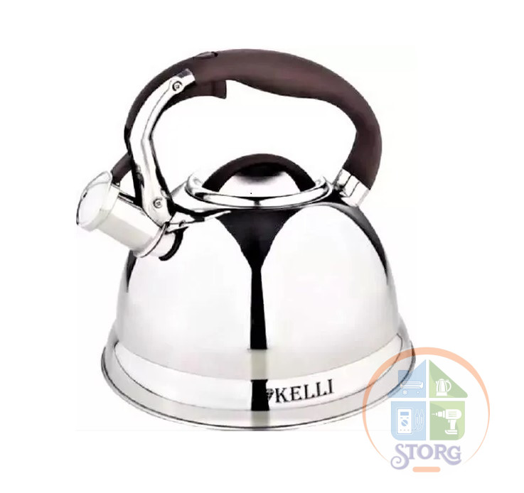 Чайник металлический KELLI KL-4502W (Объем 3л; Высококачественная нержавеющая сталь;Свисток)