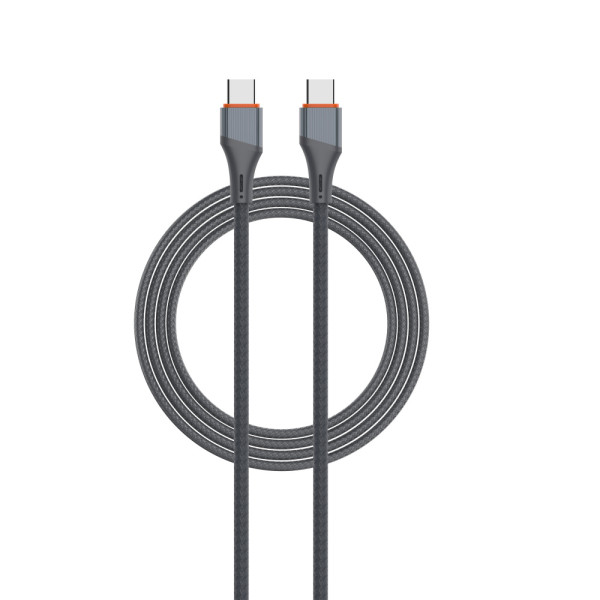 LDNIO LS631C/ USB кабель PD: Type-C--Type-C/ 1m/ 65W/ медь/ Нейлоновая оплетка/ Gray