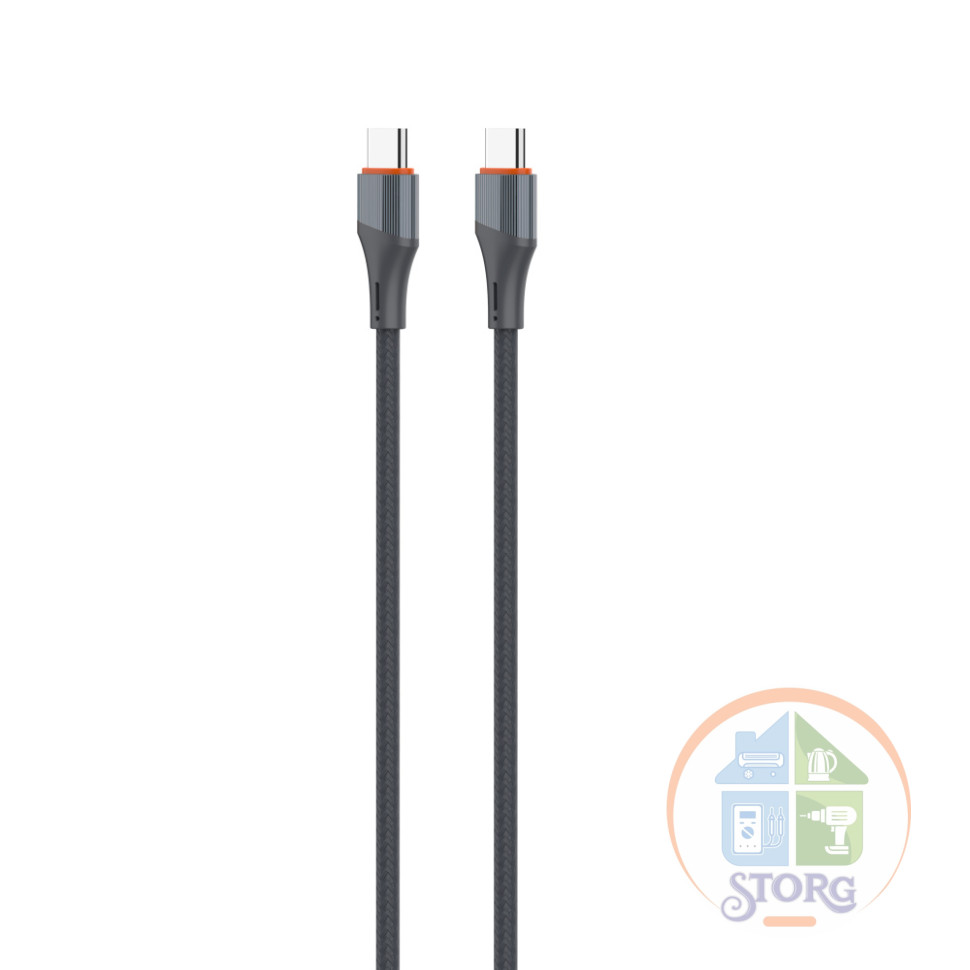 LDNIO LS631C/ USB кабель PD: Type-C--Type-C/ 1m/ 65W/ медь/ Нейлоновая оплетка/ Gray
