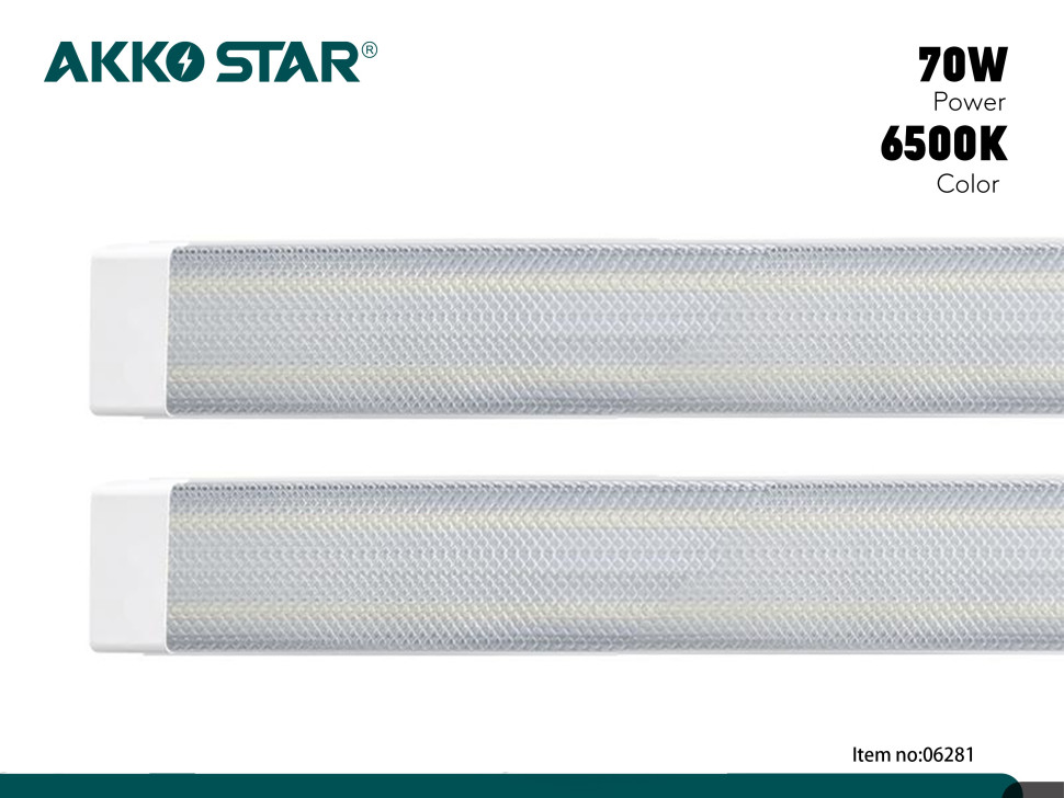 Светильник линейный светодиодный СПО  AKKOSTAR T12- 70W/6000lm призма (6500K) 1200мм