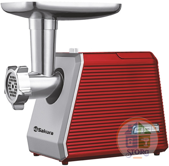 Мясорубка электрическая SAKURA SA-6424R, 2000Вт, реверс, насадка для кеббе и сосисок