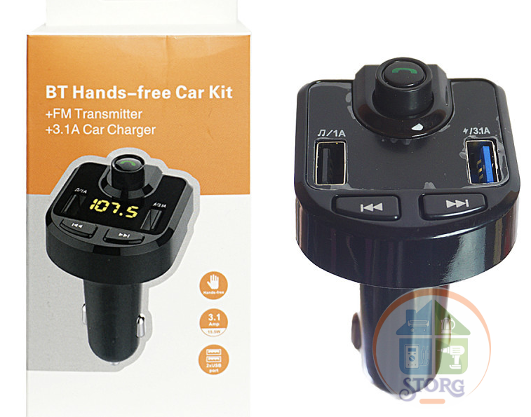 Автомобильный FM модулятор  BT-G9  (black)  с BLUETOOTH