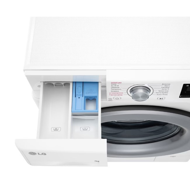 Стиральная машина LG F2V3HS4W, Белый, 7кг, инверторный мотор с прямым приводом, пар, 60x85x47.5