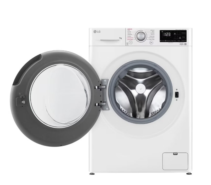 Стиральная машина LG F2V3HS4W, Белый, 7кг, инверторный мотор с прямым приводом, пар, 60x85x47.5