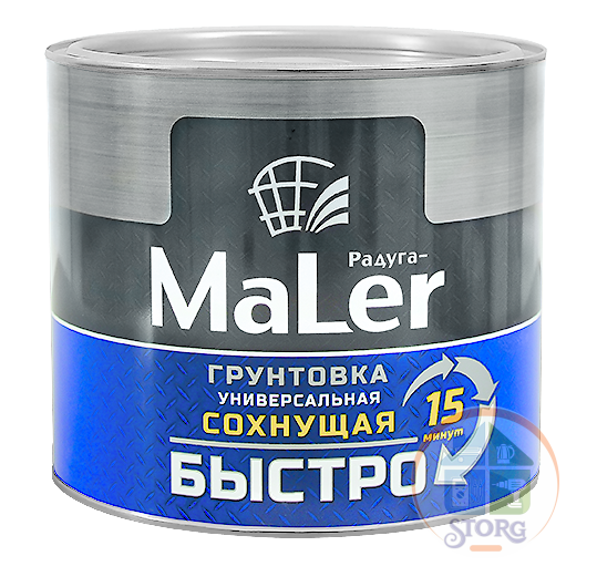 Грунтовка универсальная быстросохнущая коричневая 1,9 кг Радуга MaLer