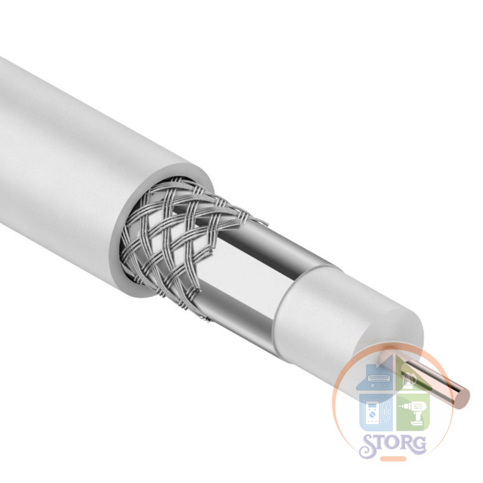 Кабель коаксиальный PROconnect RG-6U, 75 Ом, CCS/Al/Al, 48%, бухта 10 м, белый