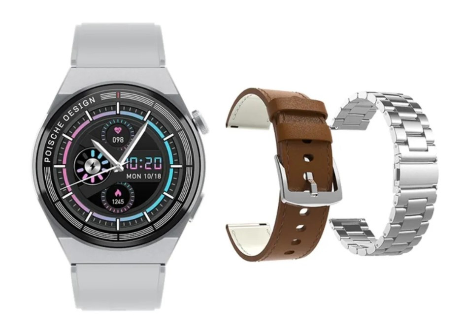 Смарт-часы Porsche Design GT3 MAX, 46 мм, серебристые IP67,OLED