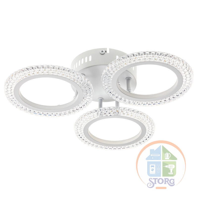 Люстра потолочная LED димм RIFLESSO с ДУ 3 режима O435х75 42Вт 13м2 белый 52923 5 Ritter