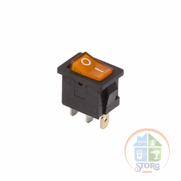 Выключатель клавишный 250V 6А (3с) ON-OFF желтый с подсветкой Mini (RWB-206, SC-768) REXANT