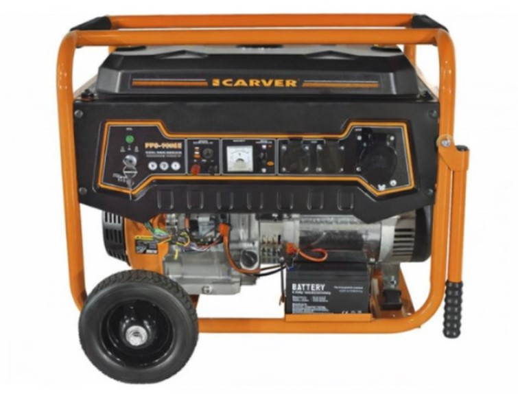 Генератор бензиновый Carver PPG- 9000R (7/7.5кВт, 230В, 1фаза, 4-такт., руч./эл.старт, бак26л, медь) Генератор бензиновый Carver PPG- 9000R (7/7.5кВт, 230В, 1фаза, 4-такт., руч./эл.старт, бак26л, медь)